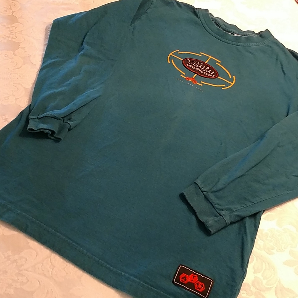 Boy's Utility long sleeve t-shirt, in teal XLarge